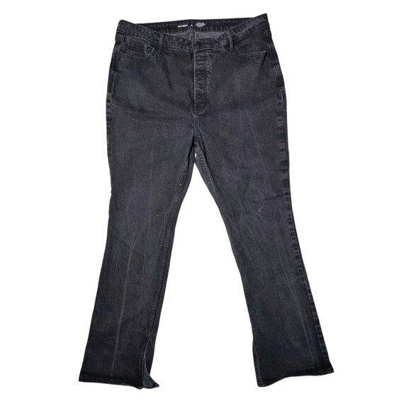 Old Navy Extra High-Rise Kicker Boot-Cut Button-Fly Black Jeans 18 - Picture 1 of 6